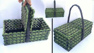 Newspaper basket  multi storage basket  newspaper tokri  newspaper craft  basket making  HMA209 [upl. by Lachlan895]