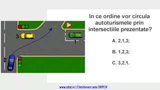 In ce ordine vor circula autoturismele prin intersectiile prezentate [upl. by Barbabas789]