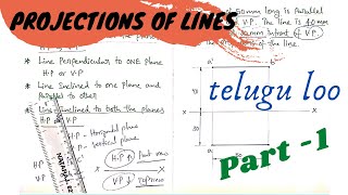 Projections of Lines  PART  1  Line Parallel to Both the Planes Example  Mech  Civil  telugu [upl. by Mcnamee]