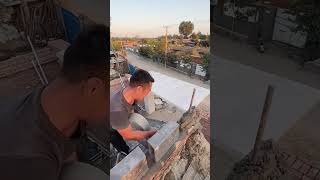 Installation process of roof eaves stone tiles [upl. by Akenot]