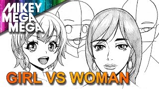 How To Draw OLDER VS YOUNGER LADIES GIRLS VS WOMEN FEMALE ANIME MANGA [upl. by Ngo]