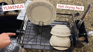 YUWENUS Dish Drying Rack with telescoping drain dishes dryingrack kitchenitems [upl. by Kere]