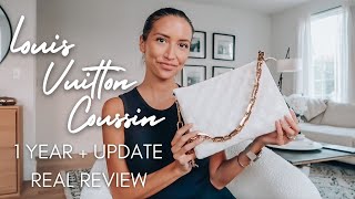 LV COUSSIN BAG  Honest Review amp 1 Year Update [upl. by Niabi]