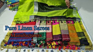 Latest Pure Linen Saree With Price Pure Linen Saree Manufacturers  Linen Saree [upl. by Eatnuahc]