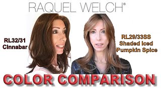 RAQUEL WELCH WIGS CINNABAR AND SHADED ICED PUMPKIN SPICE  Wig Color Comparison [upl. by Oilasor]