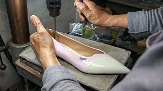 Process of Making Handmade Womens Shoes by The Oldest Korean Heels Factory Over 50 Years [upl. by Yromas]