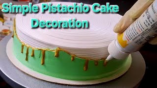 Simple Pistachio Cake Decoration 1 kg [upl. by Arlana]