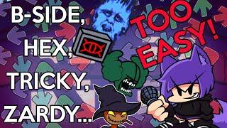 Rhythm game veteran vs TRICKY HEX ZARDY amp BSide Friday Night Funkin Modded Playthrough [upl. by Afatsum]