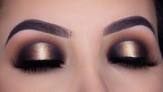 Black and Gold Smokey Halo Eye Makeup Tutorial [upl. by Elijah6]