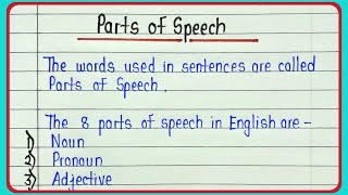 Learn Parts of Speech Types of parts of speech with definition and exampleWhat is parts of speech [upl. by Ahsilek]