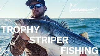 TUTORIAL How To Catch STRIPED BASS ROCKFISH On Water Demo [upl. by Nimra]