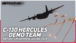 C130 HERCULES DEMO TEAM  FLARES  ANTIDOTUM AIRSHOW LESZNO 2024 [upl. by Nahrut]