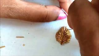 Zardosi Work for beginners with normal Stitching Needle  Make Aari Embroidery like Professional [upl. by Olotrab]