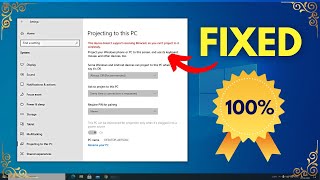 Fix Projecting to This PC Windows 10 Not Available  Not Working Solved [upl. by Adrea277]