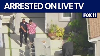 Suspect captured in Bel Air burglary on live TV [upl. by Nyllewell]