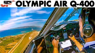 OLYMPIC AIR Q400 to Athens🇬🇷  Walkaround  Cockpit Presentation [upl. by Jerad]