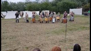 The Wirral Drummers at the Wirral Viking Festival Leasowe Castle 2526 May 2024 [upl. by Bohi]