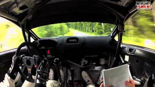 Inboard Frank Tore Larsen Ford Fiesta WRC  Sørlandssprinten SS4 2013  Motorsportfilmernet [upl. by Iliak]