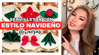 6 IDEAS PARA DOBLAR LAS SERVILLETAS EN NAVIDAD 🎄 [upl. by Enna590]