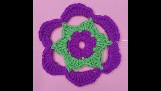 Scallop flower pattern  one crochet stitch a day [upl. by Aisirtap]