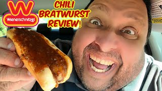 Wienerschnitzel NEW Chili BRATWURST Review [upl. by Retxed]