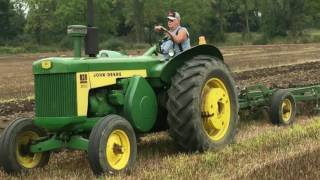 John Deere 830 Tractors Plowing a Field in Charlotte Michigan [upl. by Notsgnik320]