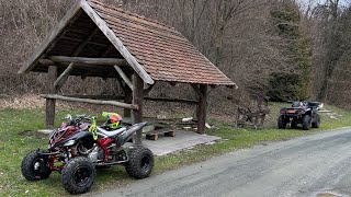 Yamaha Raptor 700R amp Canam Outlander 1000 forrest ride [upl. by Ibbed]