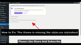 How to Fix The theme is missing the stylecss stylesheet WordPress [upl. by Wayne]