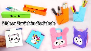 5 DIY Schulzubehör ideen  Zurück in die Schule basteln  Basteln mit papier  DIY Bastelideen [upl. by Aisatsanna293]