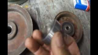 how to change your mower deck idler pulley bearing without buying an idler [upl. by Home691]