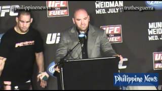 Dana White reacts after Weidman defeats Munoz Post Fight Press Conference [upl. by Ahtanaram460]