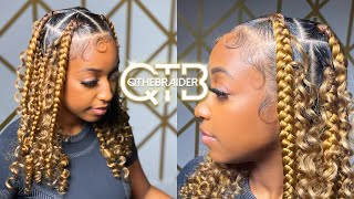 QTHEBRAIDER How To Short Knotless  Curls [upl. by Dulcie]