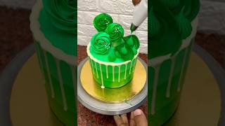 Cute Green roses cake decoration ideas rosescake cake cakedecorating shortsfeed shortsvideo [upl. by Analah]