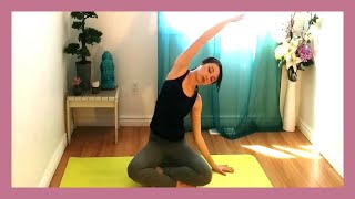 Gentle Hatha 30 min Beginner Yoga Class  Building A Strong Foundation [upl. by Ymot422]