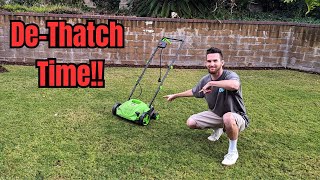 DeThatching My Lawn amp Preemergent A Must Do [upl. by Adelia]