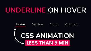 Draw Underline Link on Hover Effect  CSS Menu Hover Effect With Animation [upl. by Satsok593]