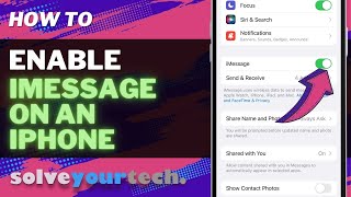 How to Enable iMessage on iPhone 13 3 Steps [upl. by Birdie]