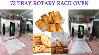 bakery oven  bakery production  72 tray rotary rack oven  bakery setup equipment  bakery setup [upl. by Ranchod457]