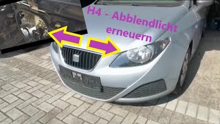 Seat Ibiza 6J Abblendlicht  Fernlicht erneuern  H4 [upl. by Esereht]