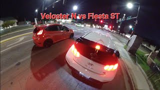 Veloster N vs Fiesta ST Dig Race [upl. by Sisenej246]