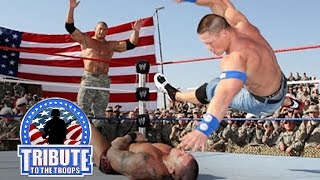 John Cena Batista amp Rey Mysterio vs Randy Orton amp JeriShow Tribute to the Troops Dec 20 2008 [upl. by Shirah]