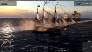 Naval Action Big PVP battle HMS Trincomalee [upl. by Hsepid]