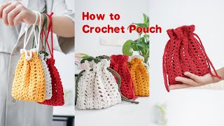 鉤針編織新春福袋，只需一卷線即可編織的小包包，收納袋｜ how to crochet pouch  crochet tutorial [upl. by Eentruok]