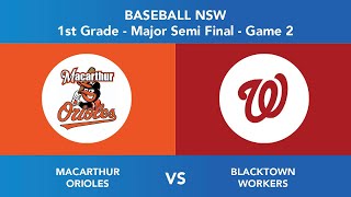 NSW State League  First Grade Major SemiFinal  Macarthur Orioles v Blacktown Workers Game 2 [upl. by Thacker]