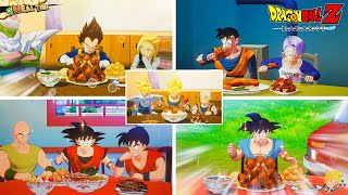 Dragon Ball Z Kakarot All Characters Eating Food [upl. by Osy606]