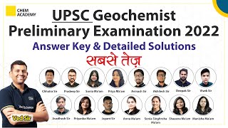 UPSC Geochemist Preliminary Examination 2022  Part1 Answer Key  Detailed Solutions Chem Academy [upl. by Lawler]