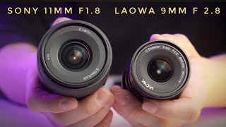 Sony 11mm F18 vs Laowa 9mm F28 APSC Ultrawide Battle [upl. by Llerrahs]