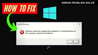 How To Fix Windows Could Not Complete the Installation Error Problem On Windows 1078 [upl. by Hilaire]