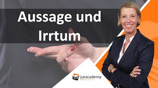 Aussagedelikte  Übersicht  Irrtum §§ 153 ff StGB ► juracademyde [upl. by Conan]