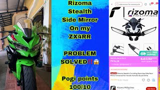 Rizoma Stealth Side Mirror on ZX4RR 🔥🔥🔥 pros amp cons  problem fixed on issue 💯 [upl. by Anelet]